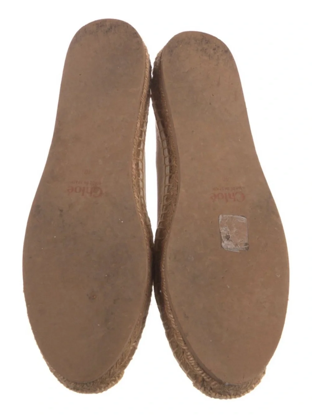 Chloe woody flat‎ leather & canvas espadrilles